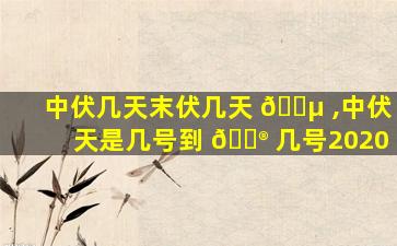 中伏几天末伏几天 🌵 ,中伏天是几号到 💮 几号2020